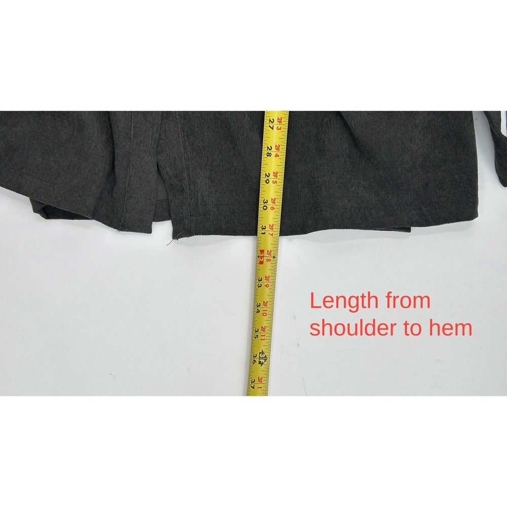 Simply Southern Womens Gray Corduroy Tiered Belted Button Front Dress Small - Picture 11 of 13